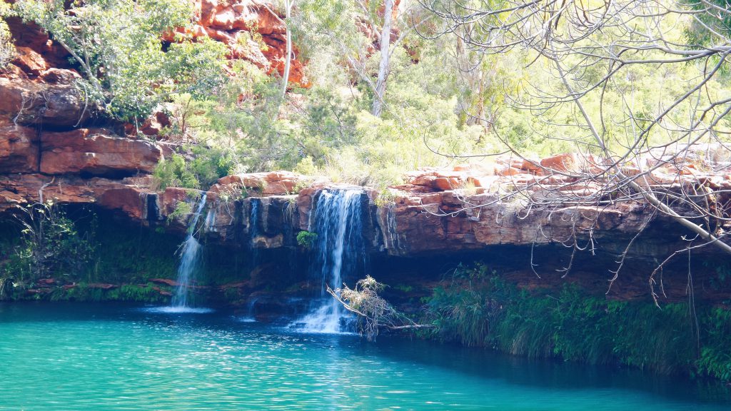 turquoise water Dales Gorge waterfall Karijini NP Western Australia