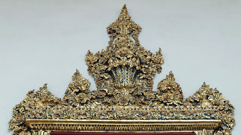 Golden window frame Wat Pho Bangkok