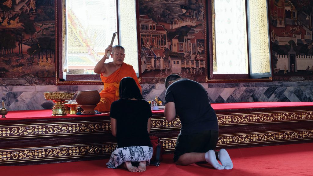 Buddhist ceremony Wat Arun Bangkok Thailand