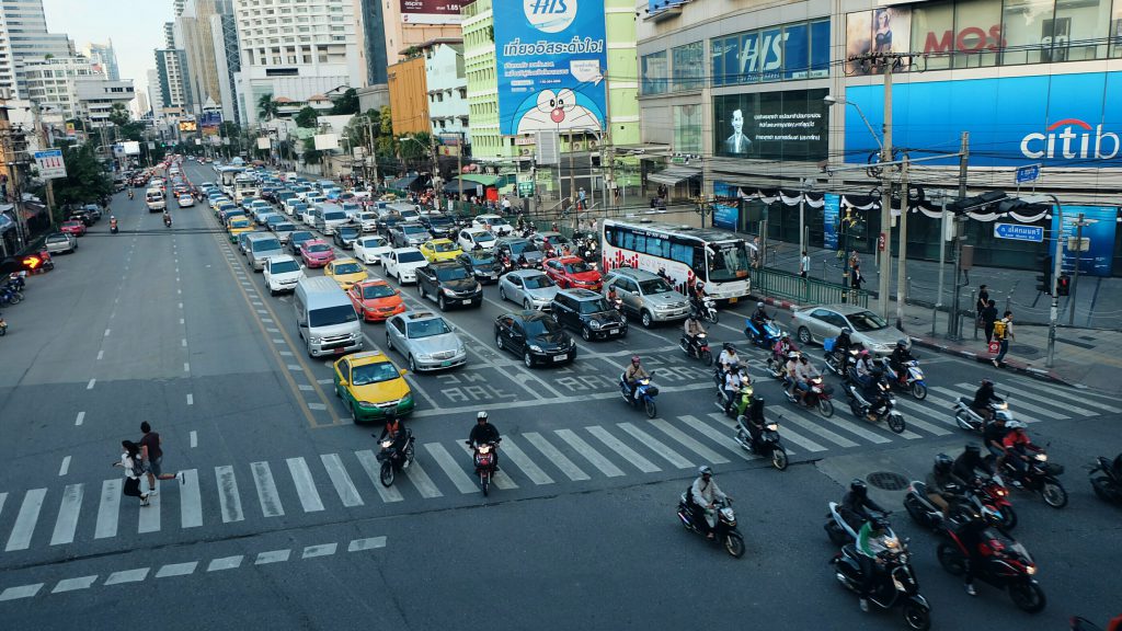 Traffic on Sukhumvit Road Bangkok
