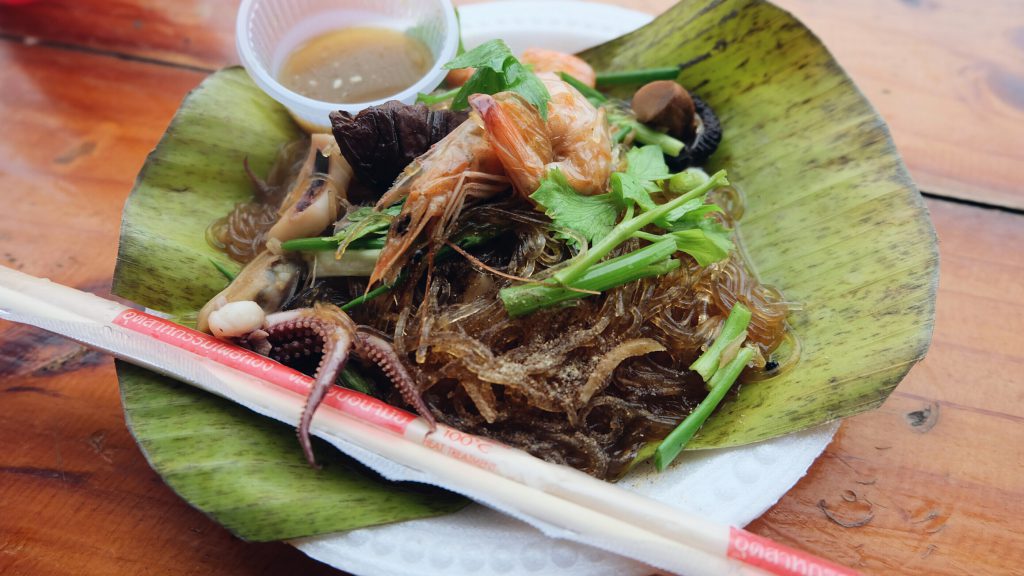 seafood Amphawa floating market Thailand