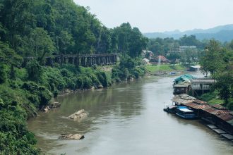 Stunning view Tham Krasae restaurant Kanchanaburi