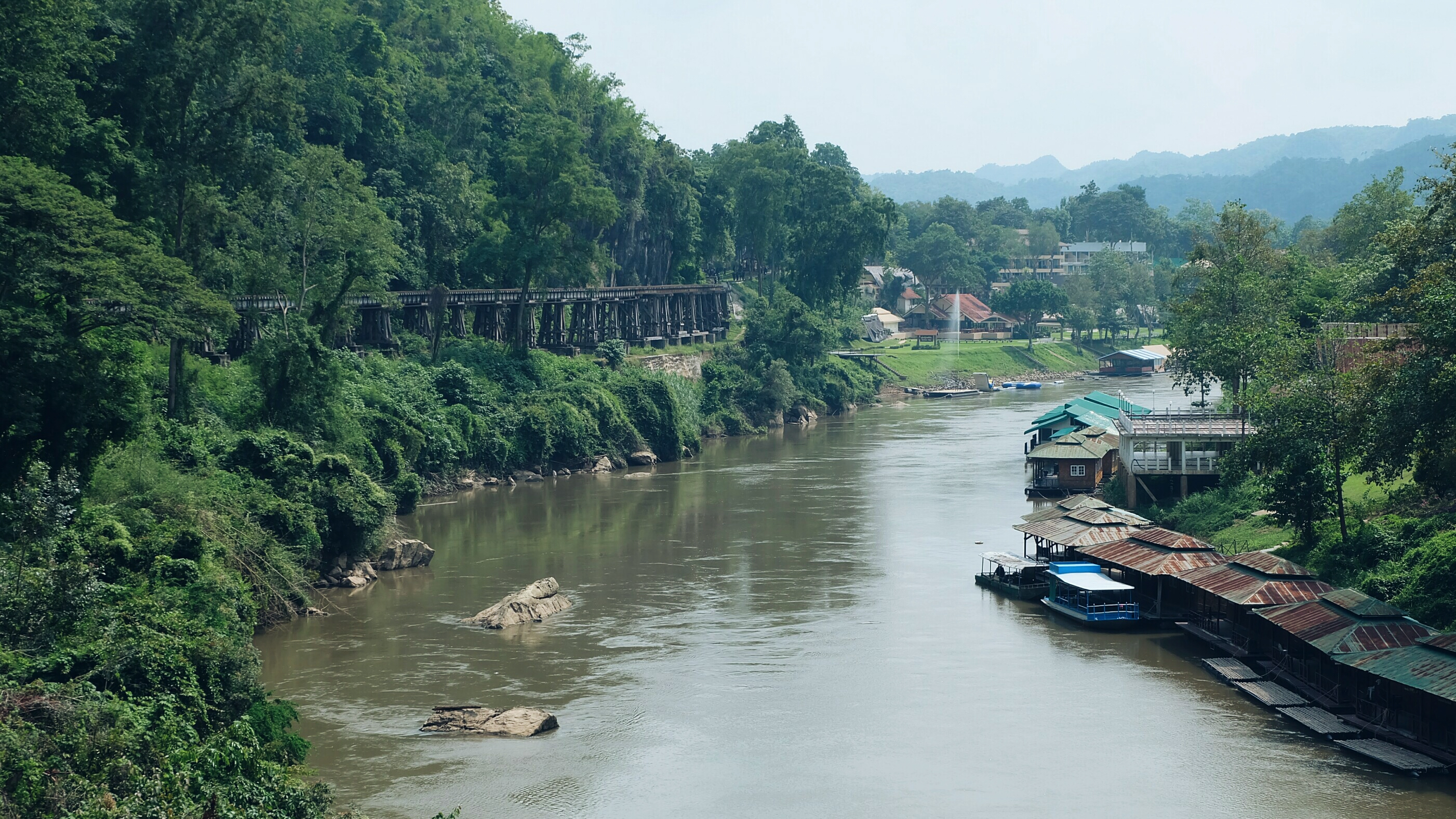 Stunning view Tham Krasae restaurant Kanchanaburi