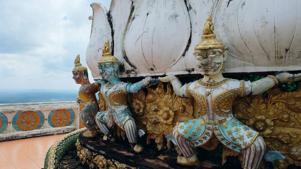 part of Buddha statue Tiger Cave Temple Krabi Thailand