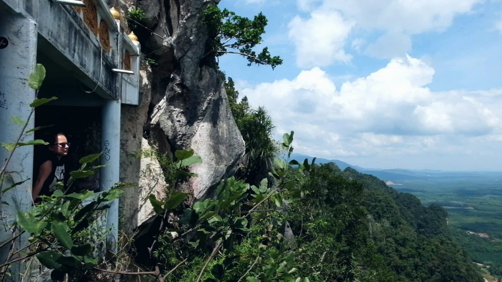 stunning views on top of mountain temple Krabi Thailnd