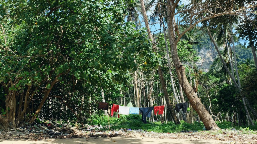 jungle laundy drying Ton Sai Beach Krabi Thailand