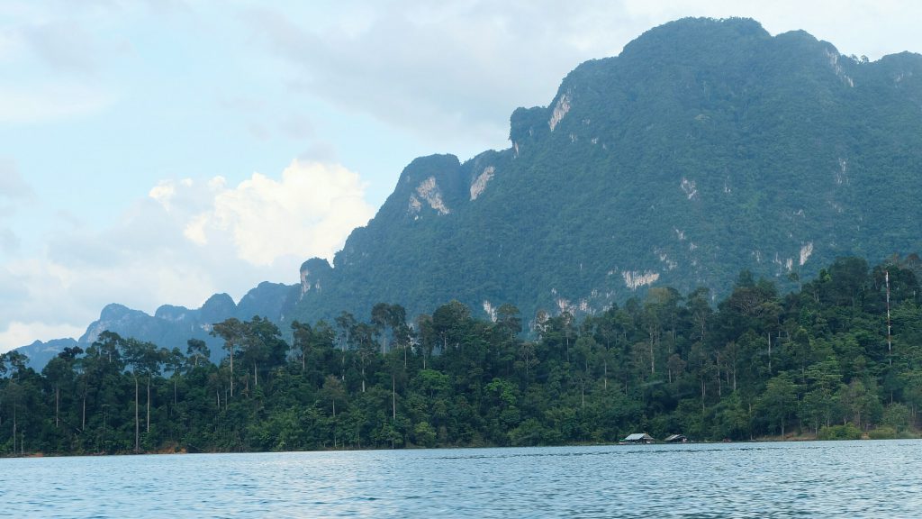 Khao Sok from the water limestone cliff