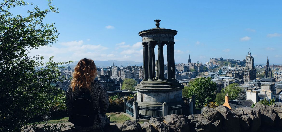Overlooking the city of Edinburgh Calton Hill