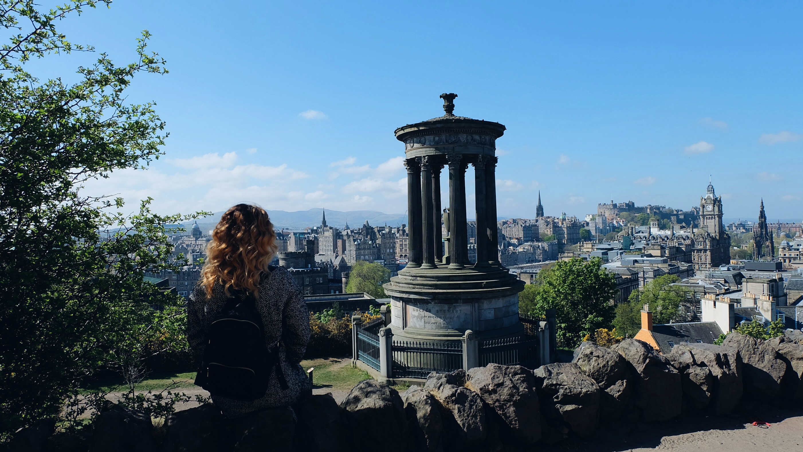 Overlooking the city of Edinburgh Calton Hill