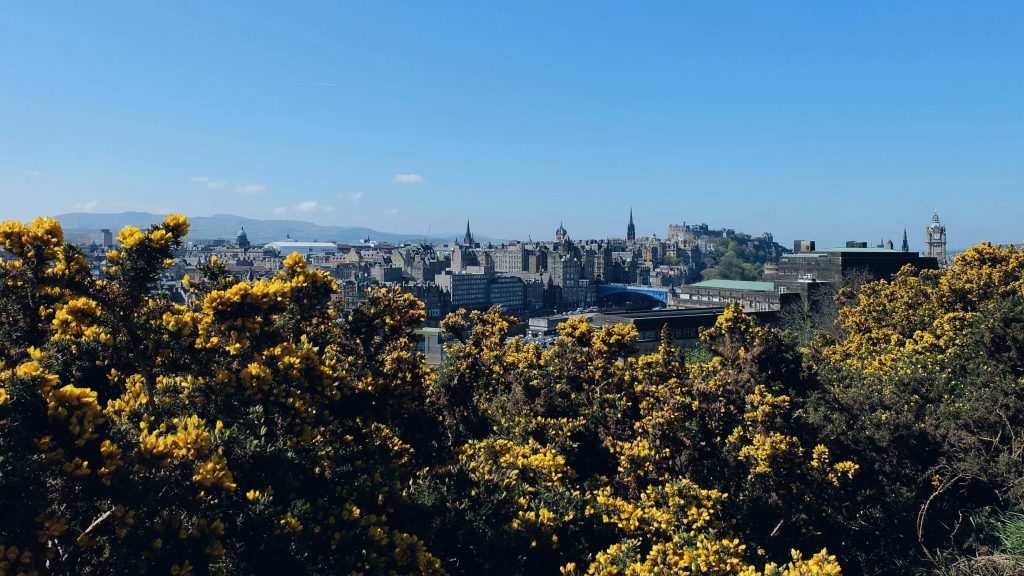 view Edinburgh from Calton Hill Scotland