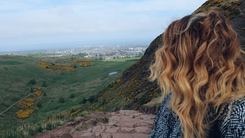 catching breathe with a view Holyrood Park Edinburgh