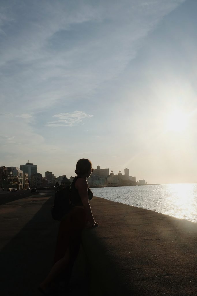 sunset walk Malecon Havana