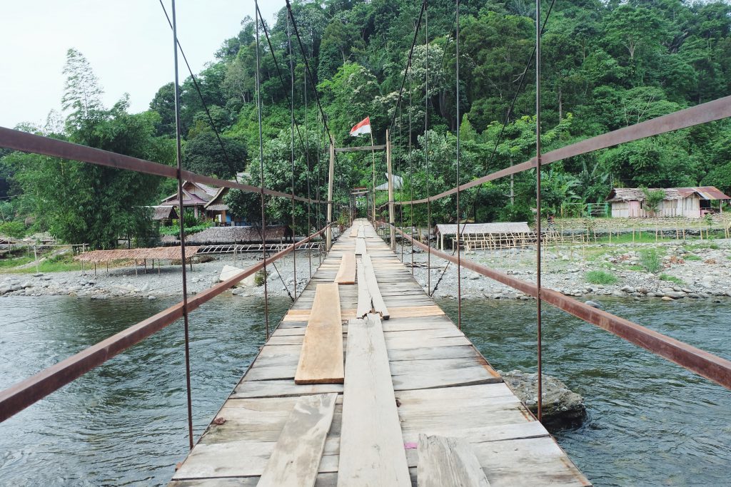 jungle bridge entrance Gunung Leuser National Park