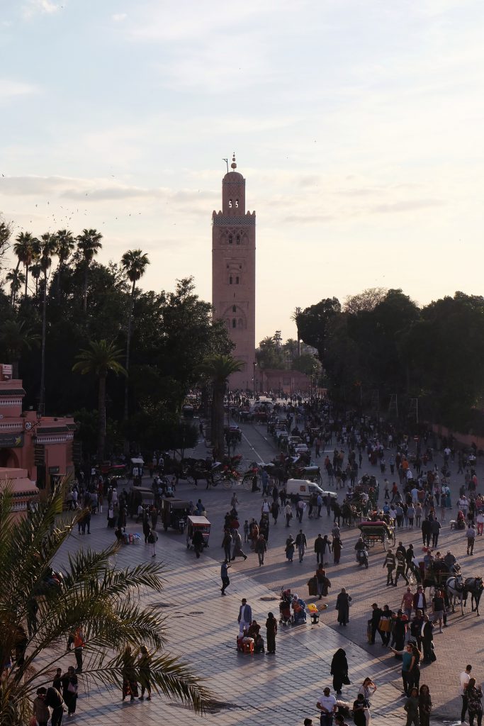 sunset view Koutoubia Djemaa el Fna Marrakech