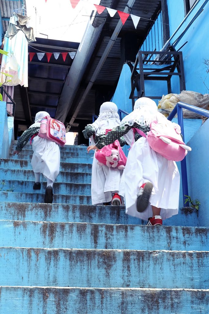 school girls Blue Village Malang Java