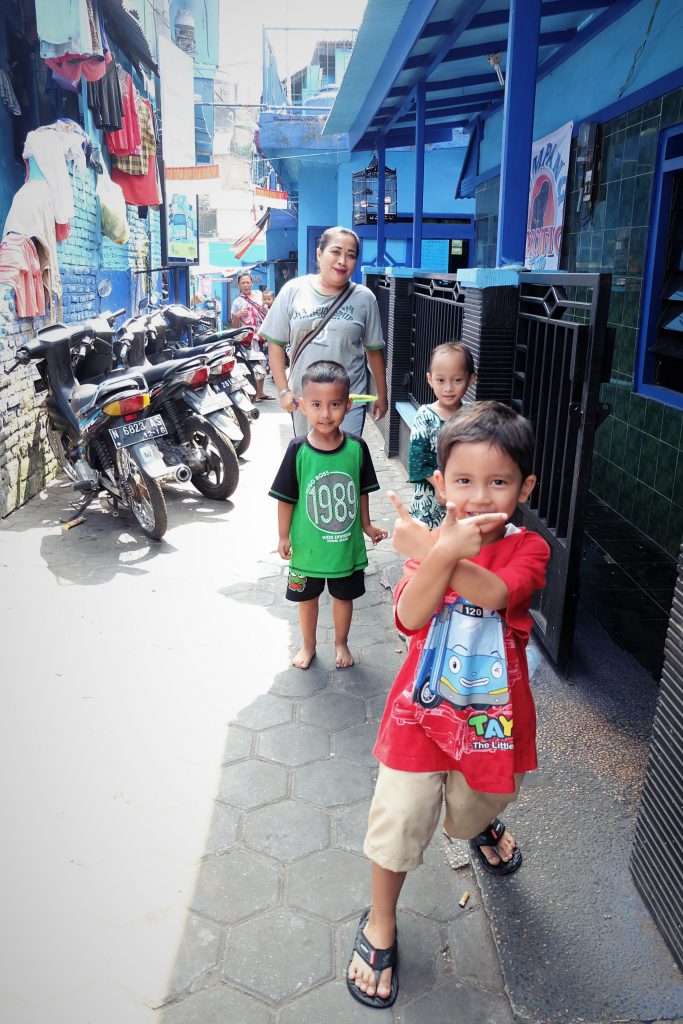 curious kids Blue Village Malang Java