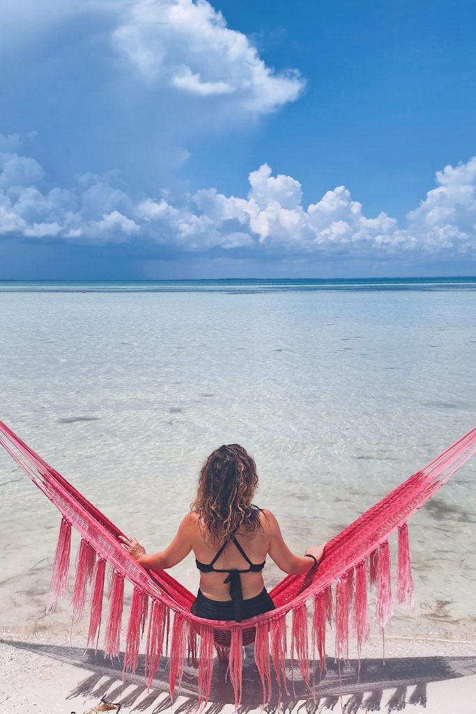 Pink hammock Punta Coco Isla Holbox Mexico