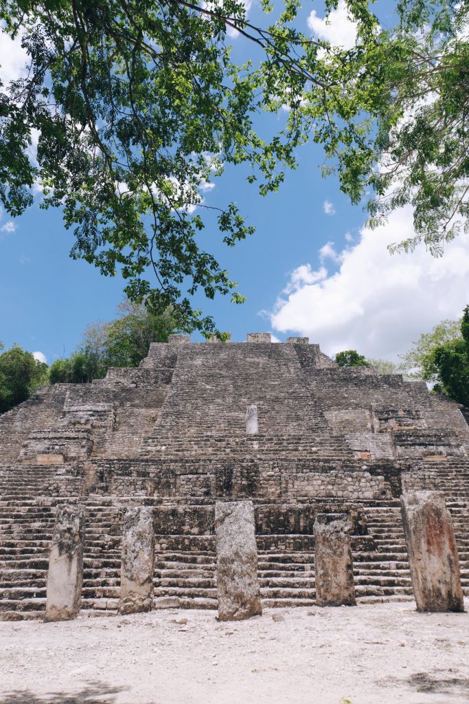 Maya temple Calakmul ruins Mexico