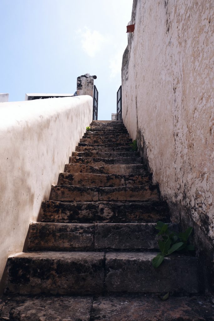 stairs city wall Campeche Mexico