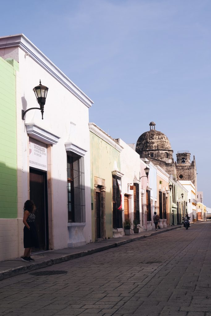morning stroll streets Campeche Mexico