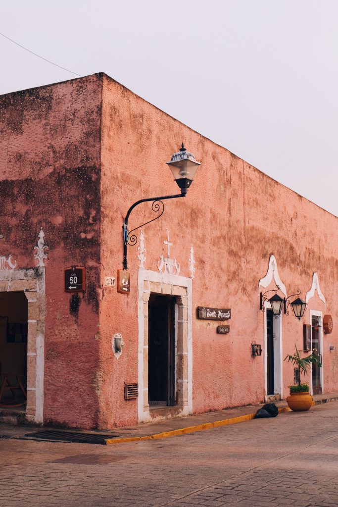 colourful building Valladolid Mexico