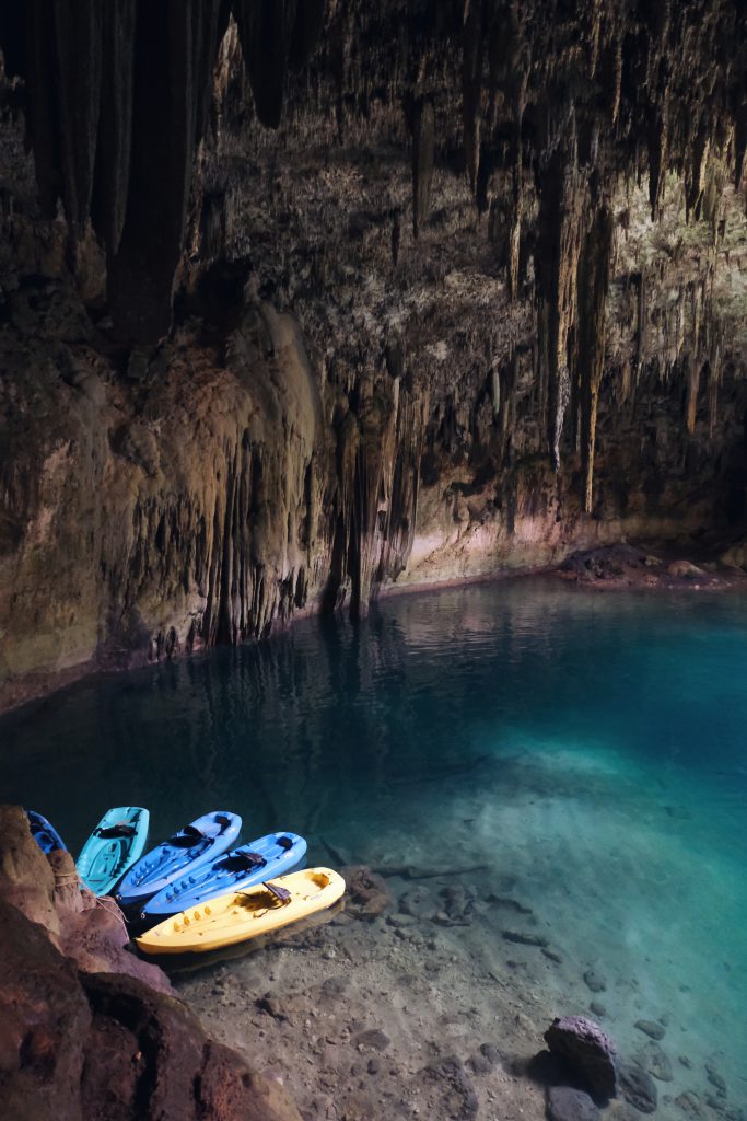 kayak cenote Xcanahaltun Yucatan Mexico