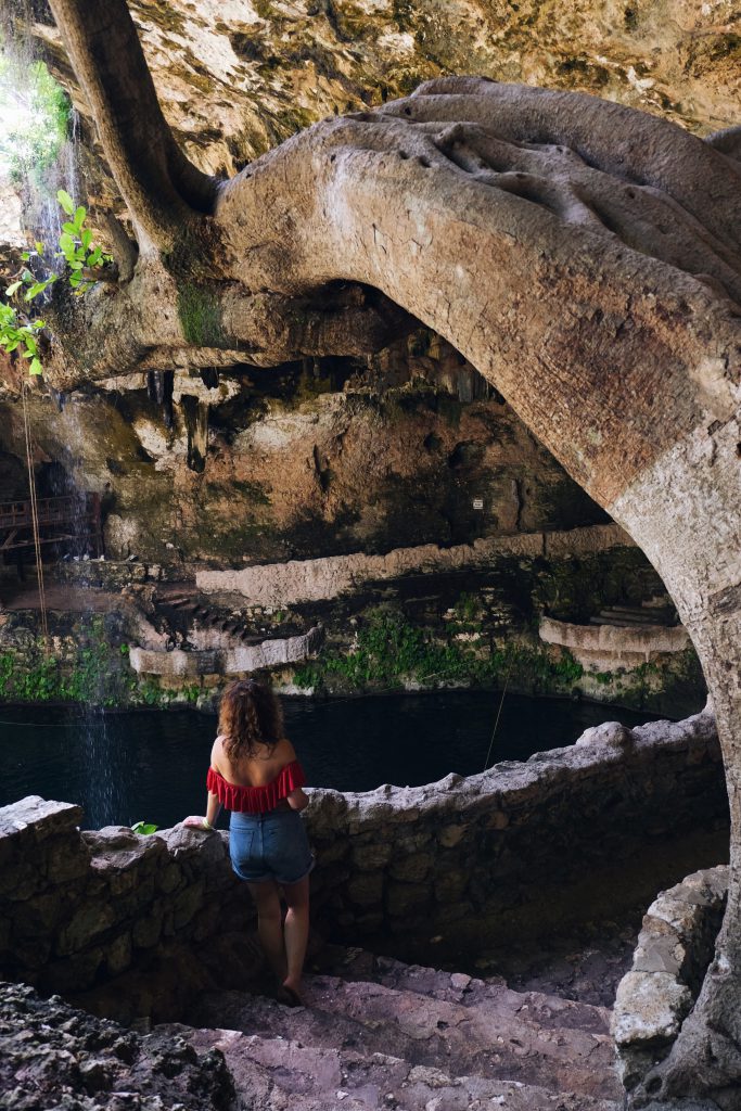 visit cenote Zaci Valladolid town Mexico