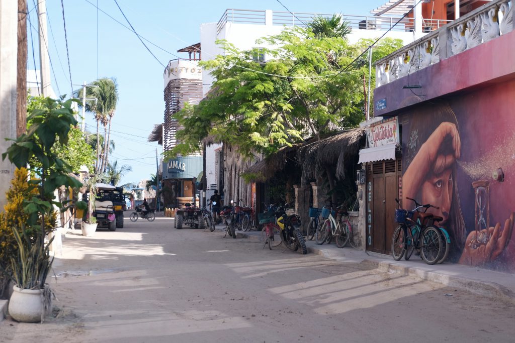 Street scene Isla Holbox Mexico